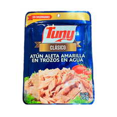 Atún aleta amarilla en trozos en agua Tuny (75 g / 2.6 oz)