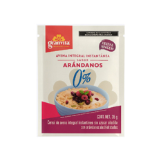 Avena instantánea integral sin azúcar sabor arádanos Granvita (35 g / 1.23 oz)