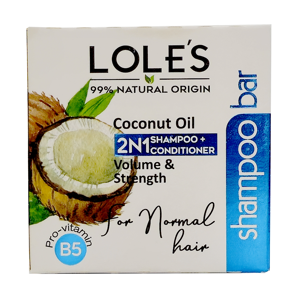 Champú + acondicionador en barra de aceite de coco Lole´s (100 g / 3.52 oz)
