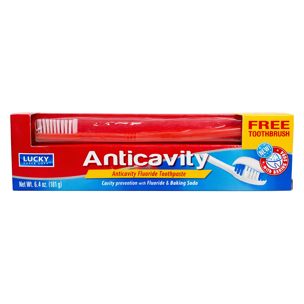 Pasta dental anticaries con flúor Lucky (181 g / 6.4 oz)