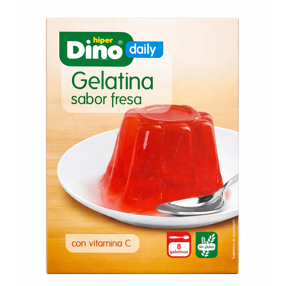 Gelatina sabor fresa con vitamina C Hiper Dino (170 g / 5.9 oz)