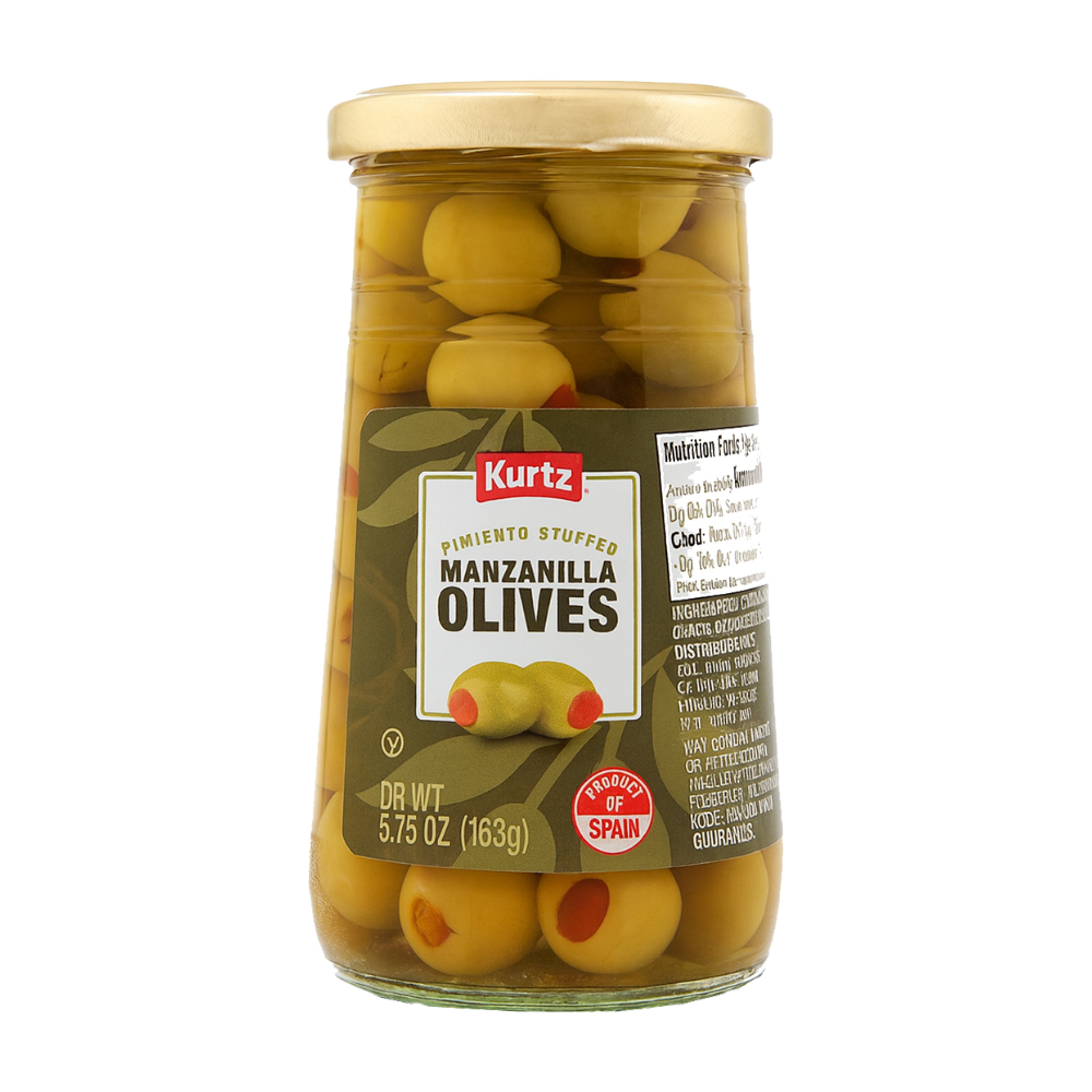 Aceitunas manzanillas enteras rellenas de pimiento Kurtz (163 g / 5.75 oz)