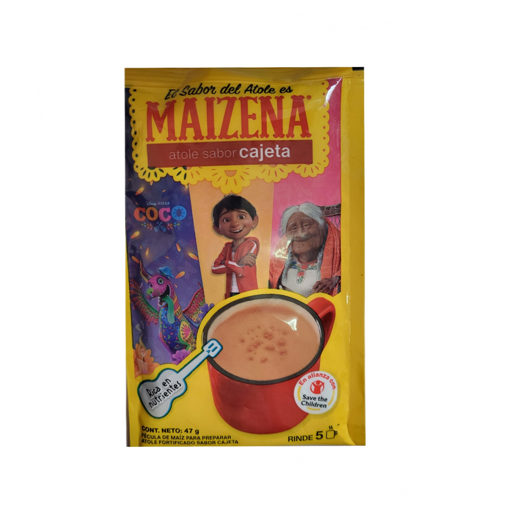 Fécula de maíz para preparar atole fortificado sabor cajeta Maizena (47 g / 1.6 oz)