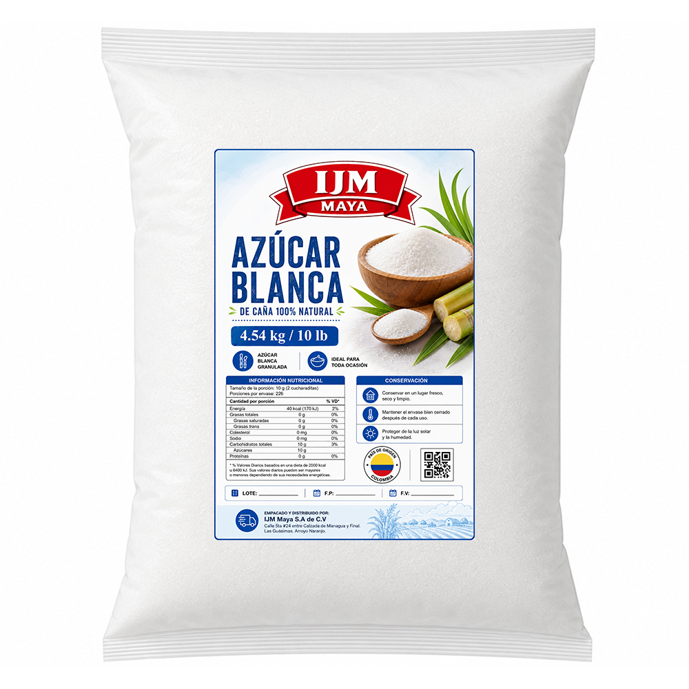 Azúcar blanca refinada (4.53 kg / 10 lb)