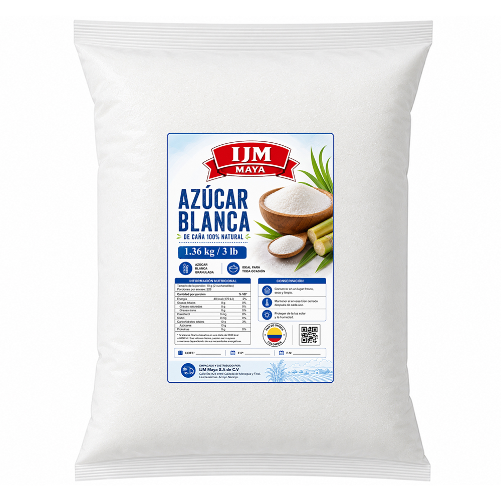 Azúcar blanca refinada (1.36 kg / 3 lb)