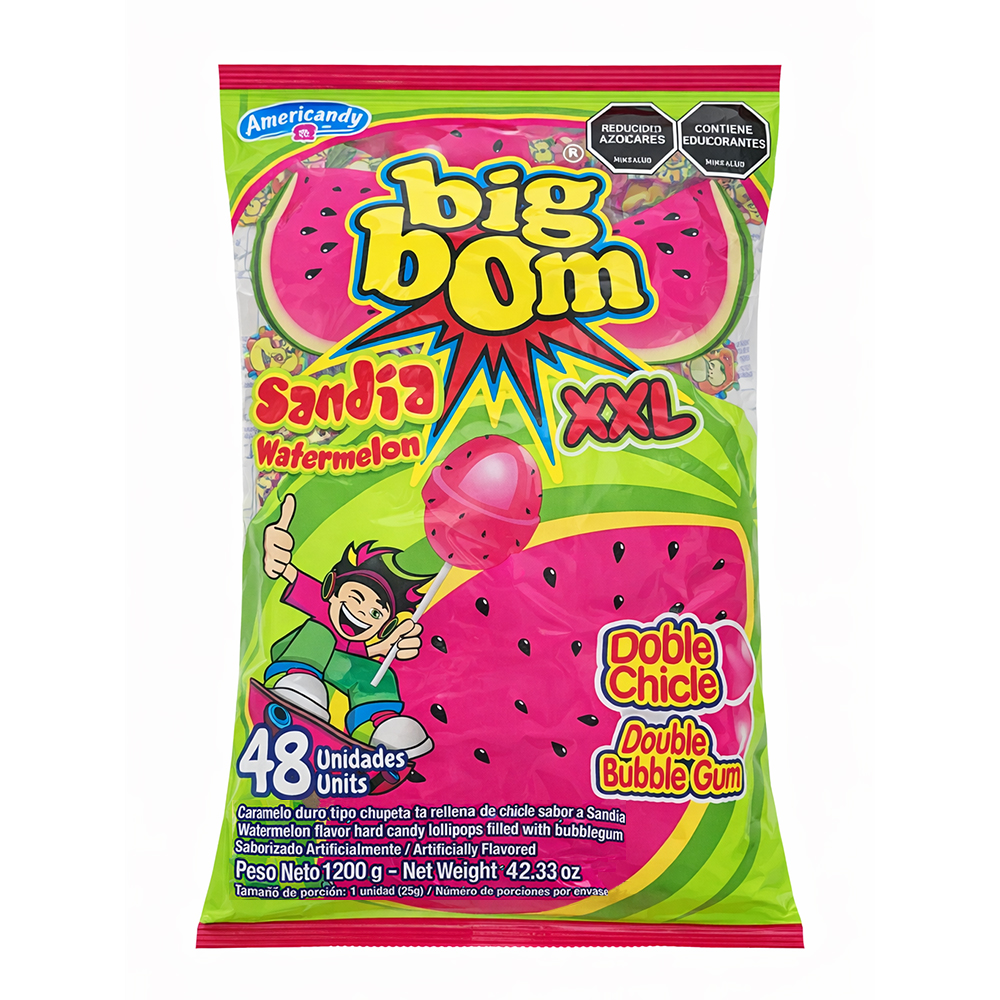 Chupa chupa XXL con chicle de sandía (1.2 kg / 2.6 lb)