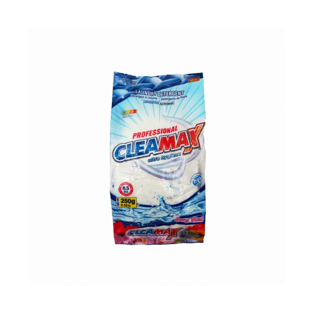 Detergente en polvo para ropa Cleamax (250 g / 8.5 oz)