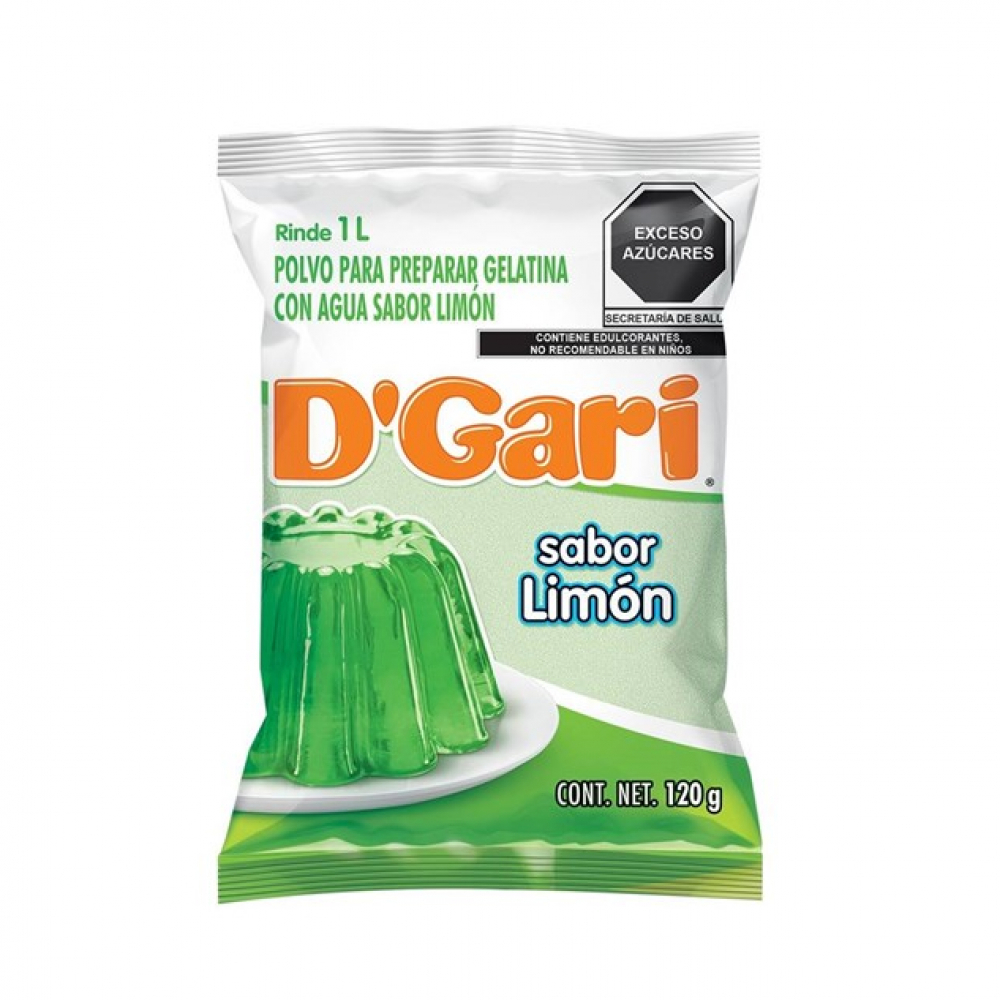 Polvo para preparar gelatina con agua sabor limón D'Gari (120 g / 4.23 oz)