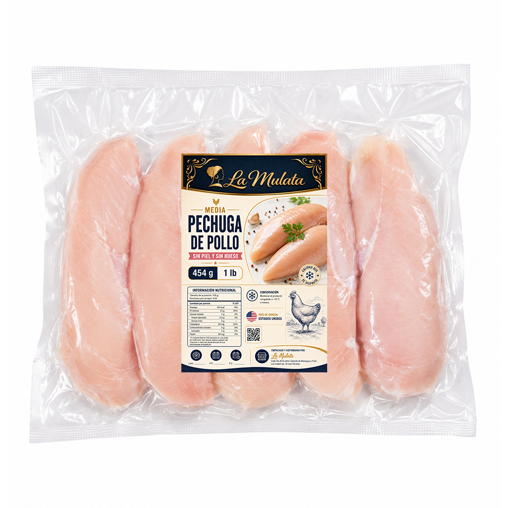 Media pechuga de pollo La Mulata (454 g / 1 lb)