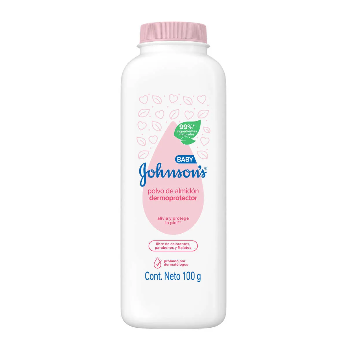 Talco de polvo de almidón dermoprotector Johnson's (100 g)