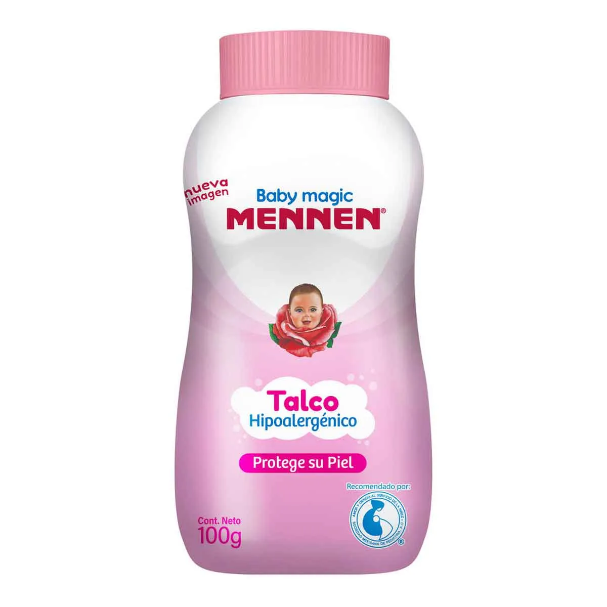 Talco Hipoalergenico rosado Mennen (100 g / 3.5 oz)