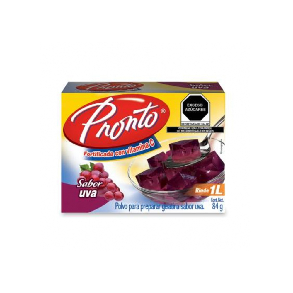 Gelatina en polvo sabor uva Pronto (84 g / 2.96 oz)